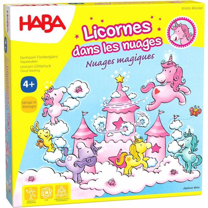 Jeu de société HABA Unicorn Glitterluck Cloud Stacking 4 Jeu de société HABA Unicorn Glitterluck Cloud Stacking 4