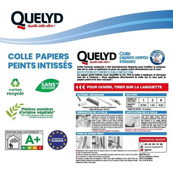 Colle papiers peints - QUELYD - Intissés en poudre - Toutes pieces - Application murale - Étui doseur 300 g 4