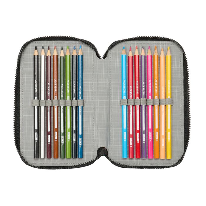 Pochette à crayons triple Teenage Mutant Ninja Turtles Noir Gris 12,5 x 19,5 x 5,5 cm 36 Pièces 2