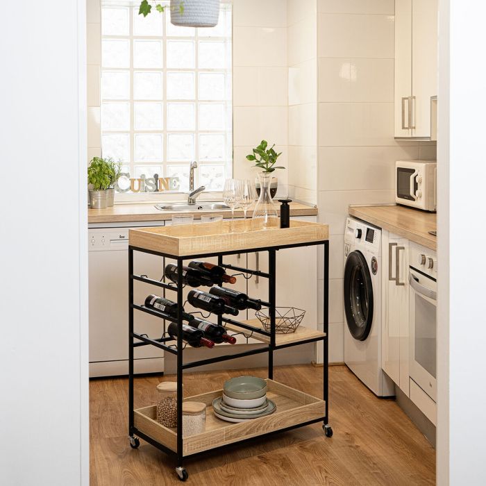 Chariot de service Vinthera Moa Range Bouteilles Noir Métal 75 x 40 x 91,5 cm 3