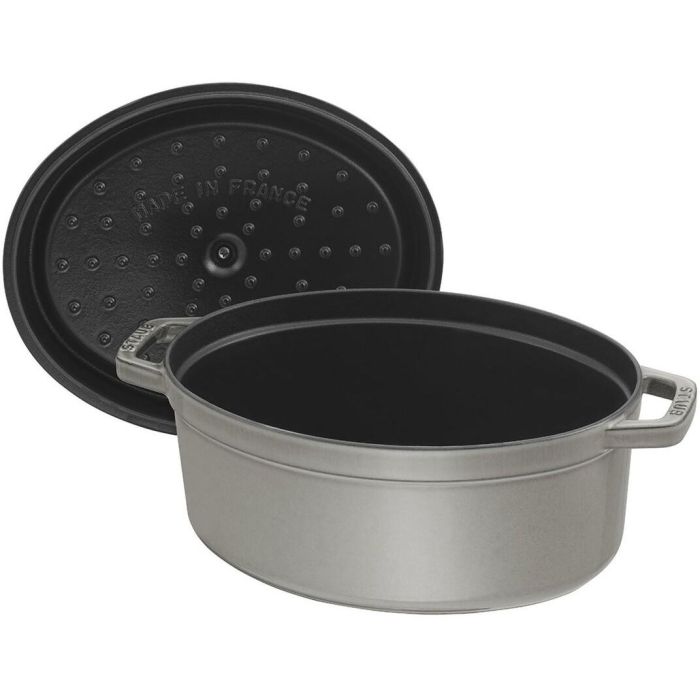 Staub La Cocotte 29cm oval Graphit-grau. Gusseisen