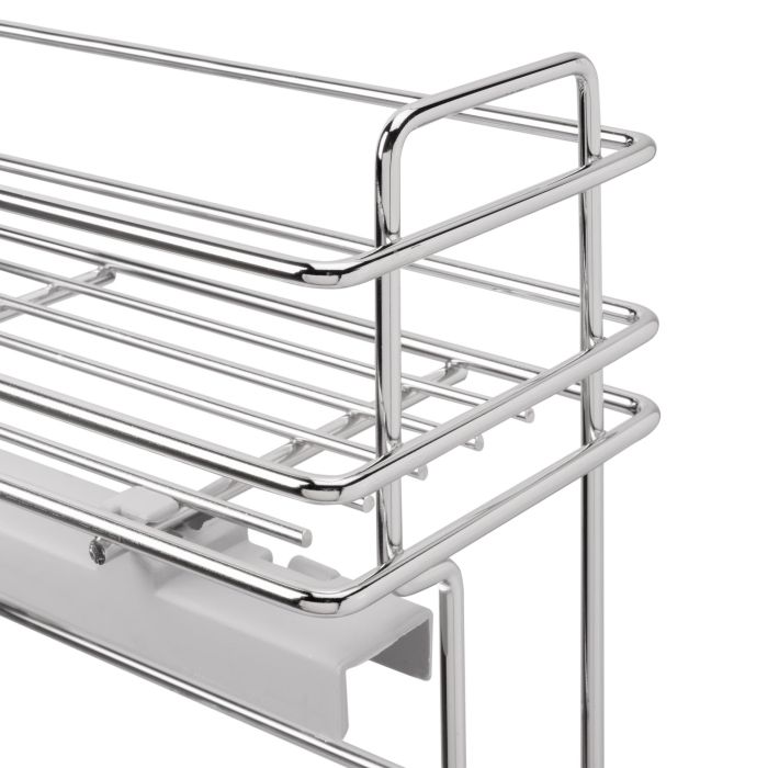 Emuca porte-bouteilles extractible SupraMax avec fermeture à amortie, gauche, 3 plateaux, module 200mm, Acier, Chromé 3