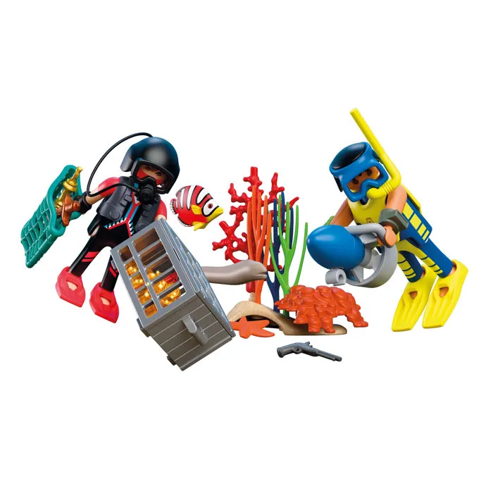 Playmobil 72078 Figurines - Policiers Plongeurs et Trésor, Épave et Coffre, Jouet pour Enfants, Figurine d'Action
