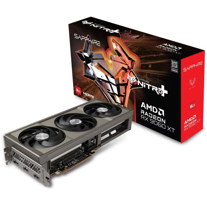 RX 9060 XT 16GB Sapphire Radeon Nitro+ GAMING OC GDDR6 3 Fan 7