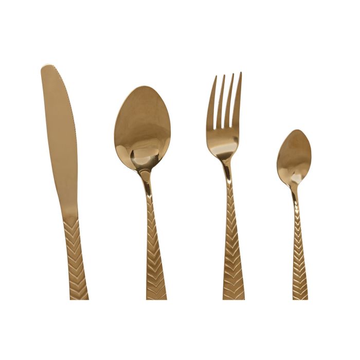 Couverts Home ESPRIT Doré Acier inoxydable 2 x 0,4 x 22,5 cm 16 Pièces 3 Couverts Home ESPRIT Doré Acier inoxydable 2 x 0,4 x 22,5 cm 16 Pièces 3