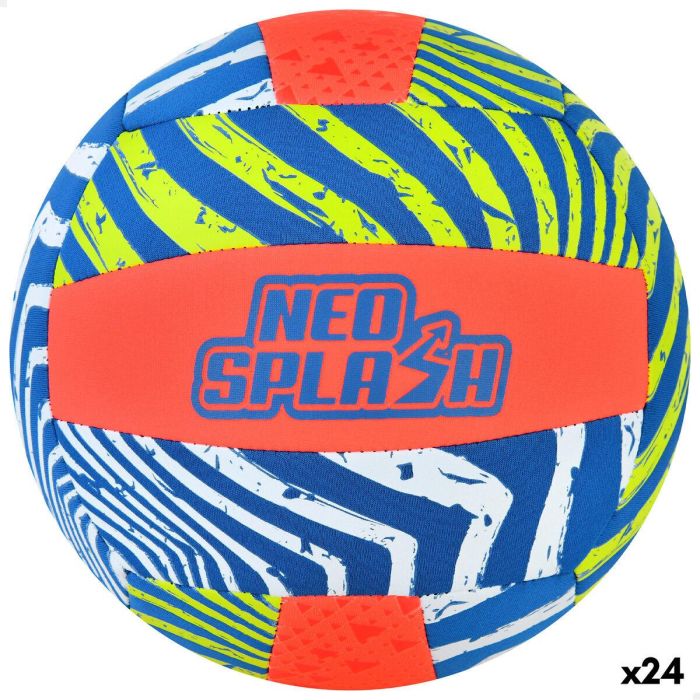 Ballon de Volleyball Aktive Neo Splash Jaune Bleu Orange Néoprène (24 Unités)