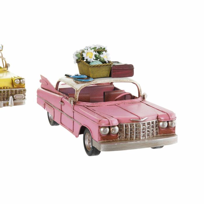 Figurine Décorative DKD Home Decor Jaune Bleu Vert Rose Voiture Vintage 25,8 x 10,5 x 9,5 cm (4 Unités) (4 Pièces) 2