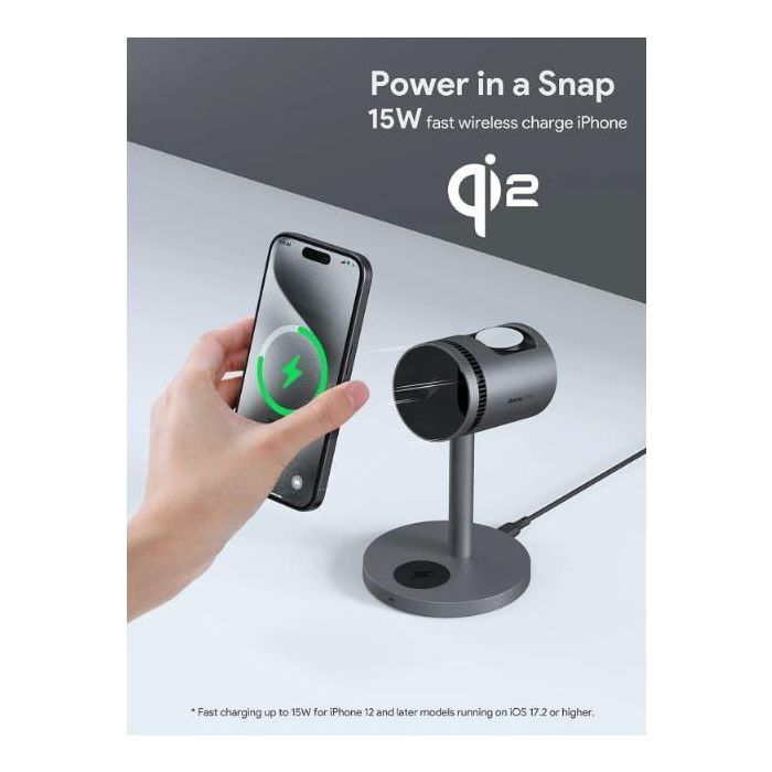 Aukey MagFusion Pro 3-in-1 MagSafe Wireless Charging Stand 2