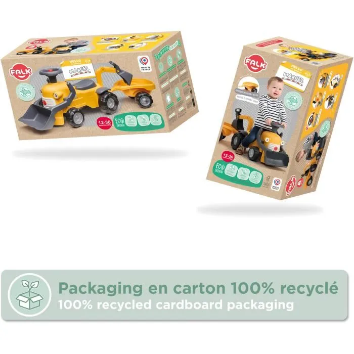 Falk Camion de chantier Marcel Excavadora Cargador Frontal Jaune Fabriqué en France 90% Plastique Recyclé à partir de 12 mois AAABZ44129 5