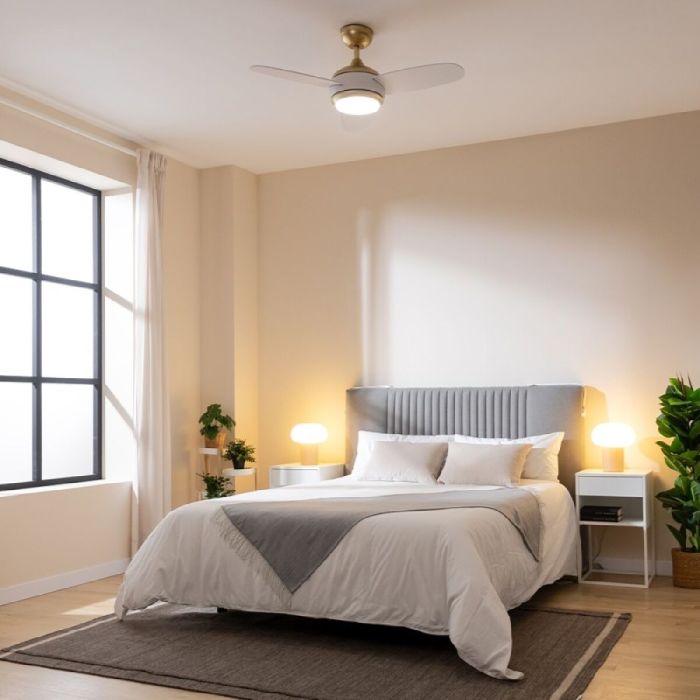 Ventilateur de Plafond avec Lumière Cecotec EnergySilence Aero 4265 Blanc Doré 18 W 65 W 2