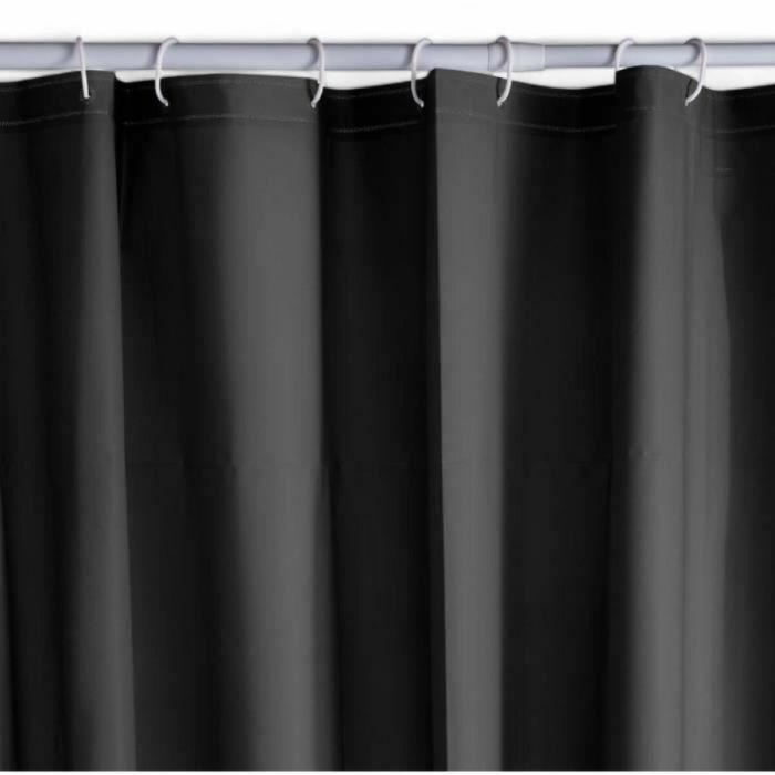 Rideau de Douche TODAY Noir PEVA 180 x 200 cm (12 Unités)