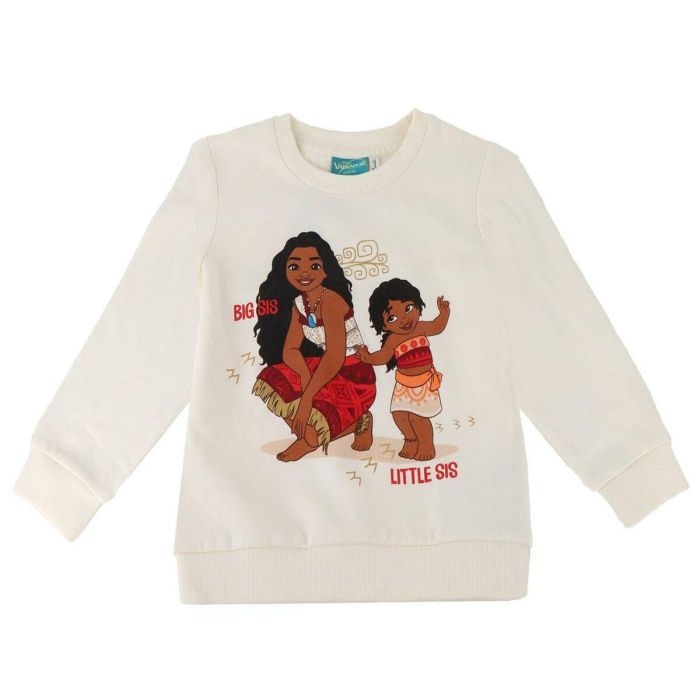 Sweat-shirt à capuche fille Stitch Moana Beige 42.5