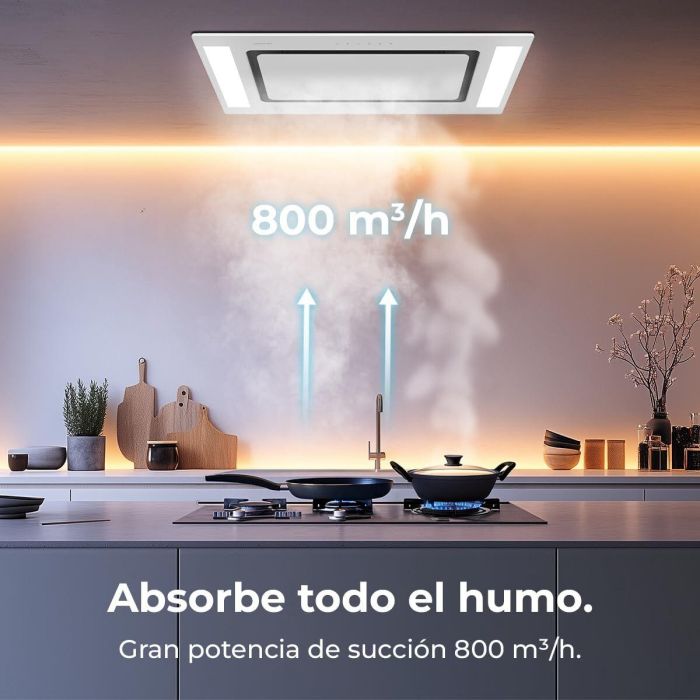 Hotte Conventionnelle Intégrable Cecotec Bolero Flux TIR 908000 Blanc Verre 90cm A++ 7