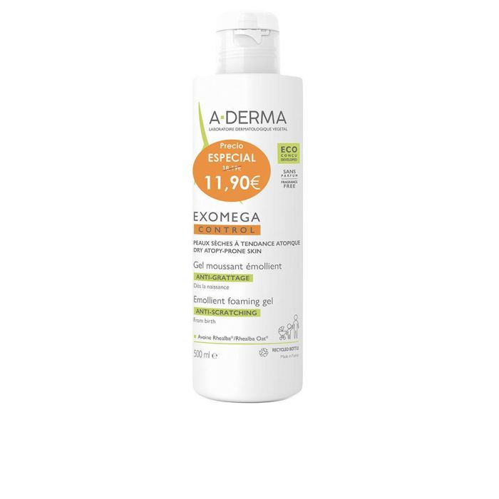 A-Derma Exomega Control Gel Moussant Émollient « Pvc 11,90 € » 500 mL