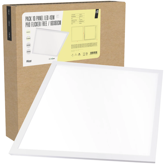 BX3 Light Pack de 10 panneaux LED 40W 4000 lm 6000K 60x60 cm PRO Flicker Free 60000 h pour plafond suspendu - LPT595 40W PHILIPCW BX3 Light Pack de 10 panneaux LED 40W 4000 lm 6000K 60x60 cm PRO Flicker Free 60000 h pour plafond suspendu - LPT595 40W PHILIPCW