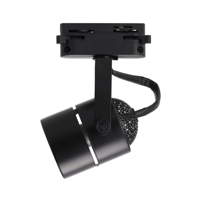 Spot de rail GU10 Monophasé Fini Noir Orientable pour Ampoule GU10 2