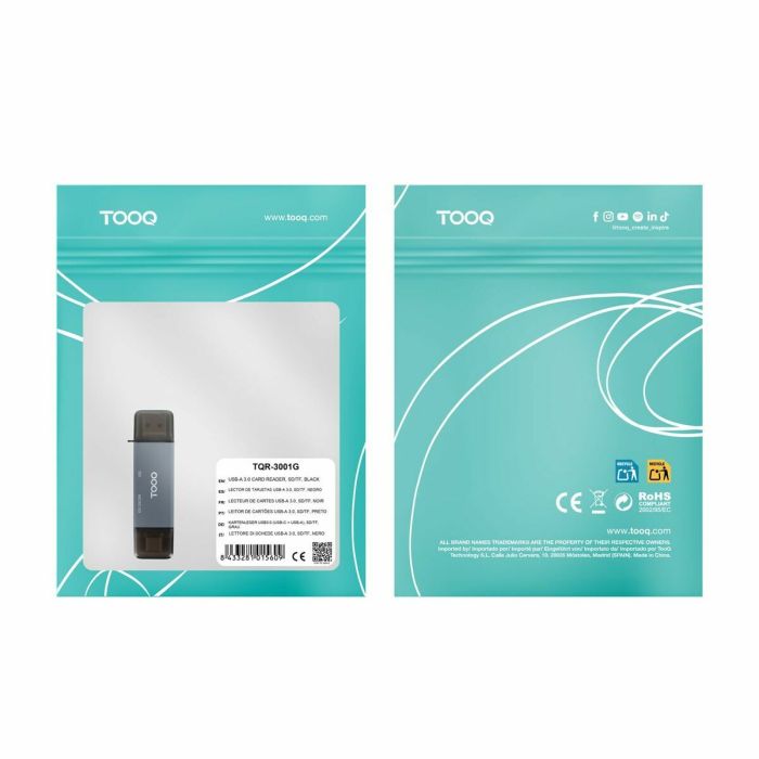 Lecteur de Cartes TooQ TQR-3001G Noir Gris 1 Lecteur de Cartes TooQ TQR-3001G Noir Gris 1