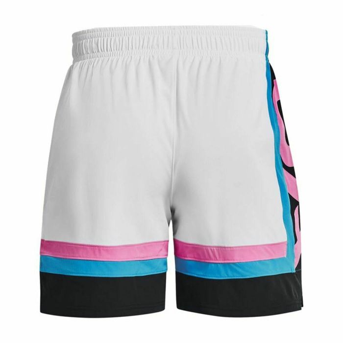 Short de Basket pour Homme Under Armour Baselin Blanc 5
