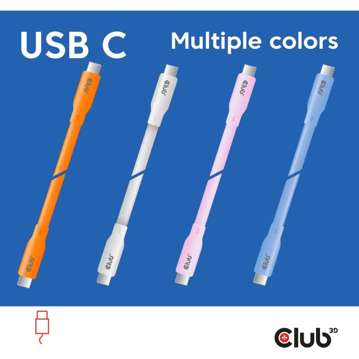 Club3D Lifestyle USB-C Kabel PD 240W.20Gbps 2m weiß St/St 1