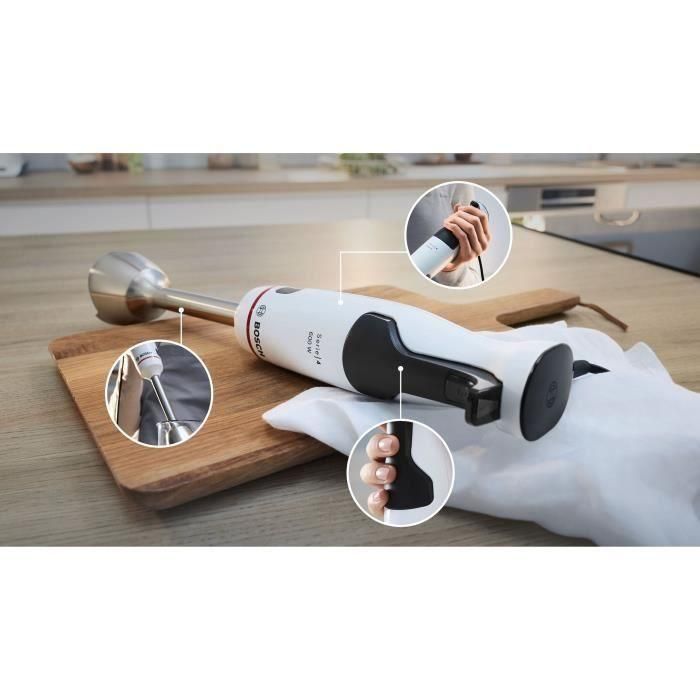 Mixeur plongeant - BOSCH - MSM4W210 ErgoMaster - Moteur 600W - 4 lames QuattroBlade - Levier vitesses a gachette + turbo 4