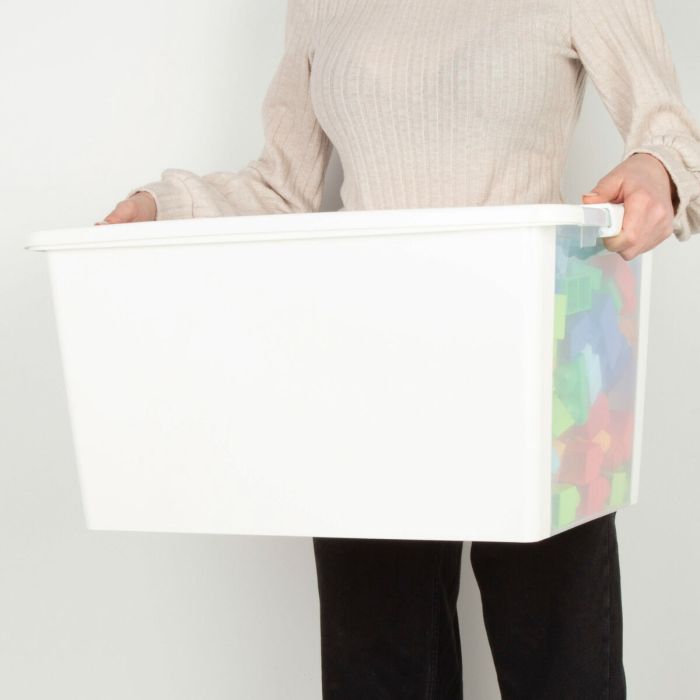 Boîte de rangement avec couvercle Curver Blanc Plastique 40 L 55 x 28 x 35 cm (5 Unités) 4