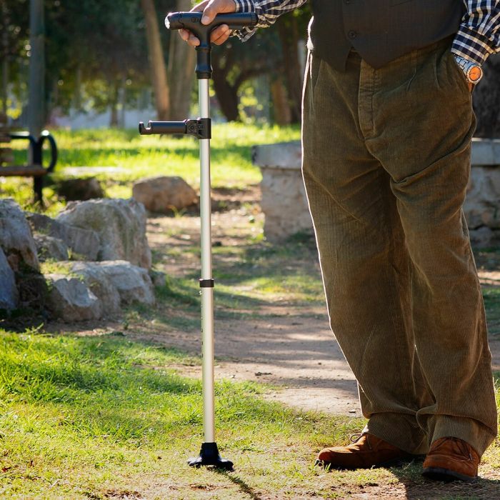 Canne Extensible avec LED, Alarme et Poignée Mécanique Hannde InnovaGoods 0 Canne Extensible avec LED, Alarme et Poignée Mécanique Hannde InnovaGoods 0