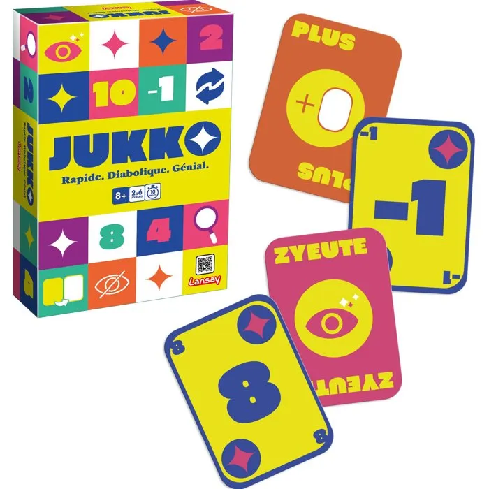 Lansay JUKKO - Jeu de cartes de société et de bluff addictif, de mémoire et d'intuition, pour 2 à 6 joueurs à partir de 8 ans