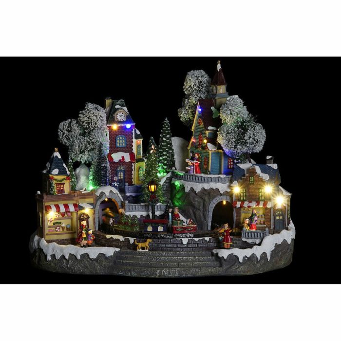 Décorations de Noël DKD Home Decor Ville Lumière LED Résine PVC (47 x 36 x 34 cm) 1