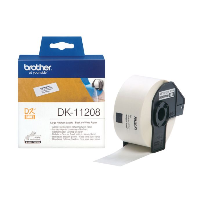 Etiquettes pour Imprimante Brother DK-11208 Blanc/Noir 38 X 90 mm (3 Unités) 2