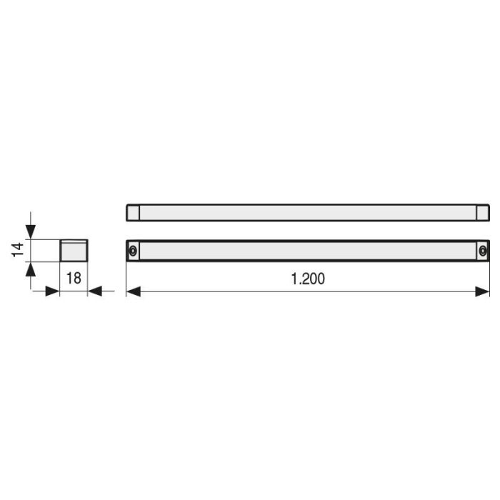 Lampara Sol. Slim-B 9,8W L1200 Touch Neg 5000ºk. 8,5W/M. 180Led/M. No Incluye Transformador. Iliminacion Y Acc. 1