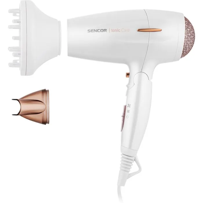 Sencor SHD 7200GD Sèche-cheveux Puissance 2000 W avec 3 niveaux de température, 2 vitesses, fonction Cool Shot et ioniseur pour un séchage rapide sans frisottis Sencor SHD 7200GD Sèche-cheveux Puissance 2000 W avec 3 niveaux de température, 2 vitesses, fonction Cool Shot et ioniseur pour un séchage rapide sans frisottis