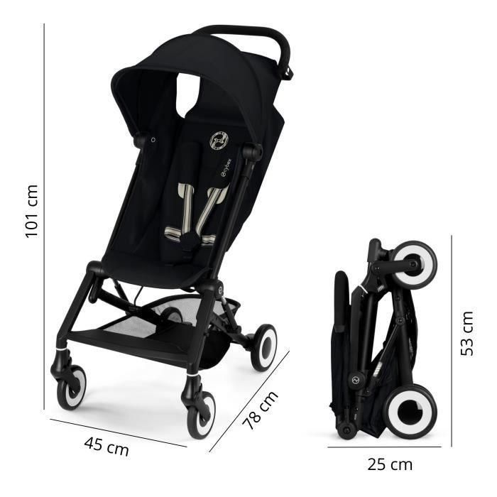 Poussette canne ultra-compacte Agis CYBEX - 5 a 22 kg (6 mois - 4 ans) - poussette légere 6,3 kg - compatible avion - Magic Black 1