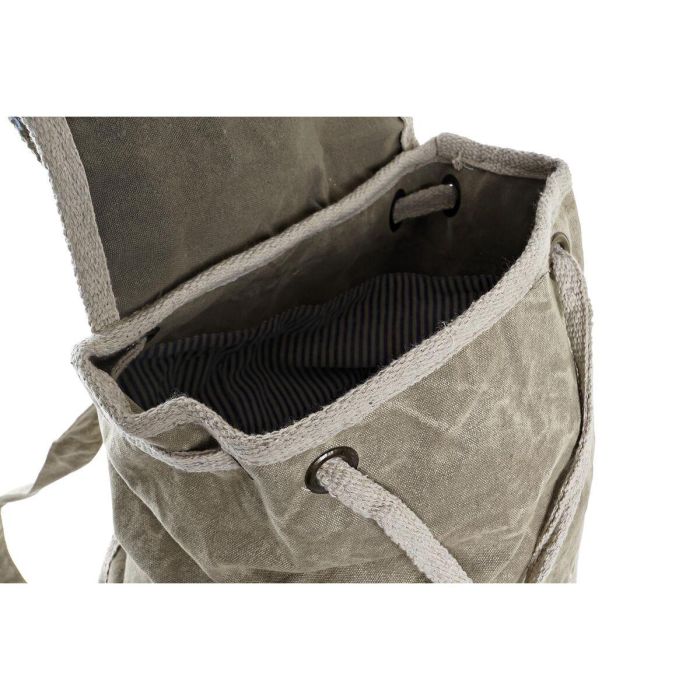 Sac à dos Casual DKD Home Decor Étoile Vintage Gris Coton Cuir (30 x 17 x 44 cm)