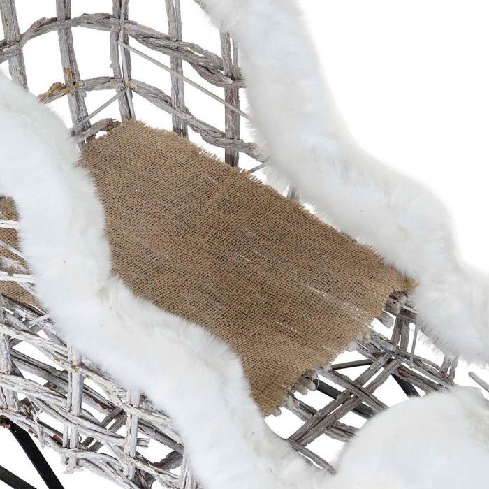 Décorations de Noël DKD Home Decor Lumière LED Blanc osier 60 x 30 x 37 cm (3 Pièces) 2