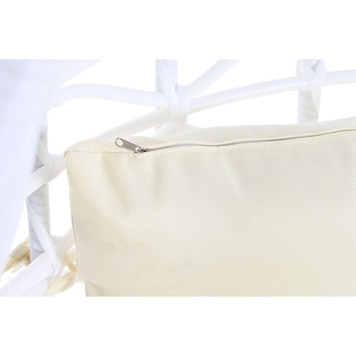 Fauteuil de jardin suspendu DKD Home Decor 90 x 70 x 110 cm Métal rotin synthétique Blanc 2