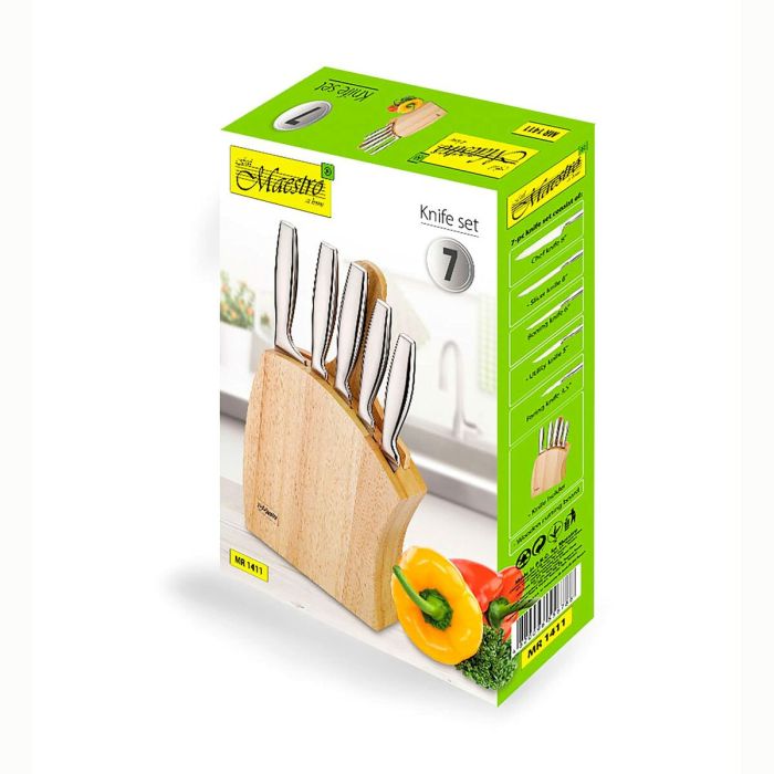 Ensemble de couteaux de cuisine et support Feel Maestro MR-1411 Bois 0 Ensemble de couteaux de cuisine et support Feel Maestro MR-1411 Bois 0