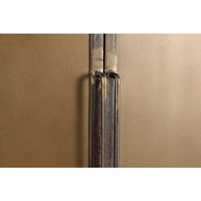 GINER Y COLOMER Buffet en Bois Recyclé et Métal avec 2 Portes et 2 Tiroirs - 120x75x40 cm, Finition Naturelle et Effet Oxydé, Meuble Écologique