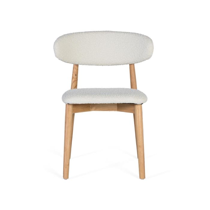 GINER Y COLOMER Lot de 2 Chaises en Bois de Caoutchouc Naturel avec Siège et Dossier Rembourrés en Tissu Bouclé Blanc - Dimensions : Siège 45x38 cm, Dossier 34x55 cm 1 GINER Y COLOMER Lot de 2 Chaises en Bois de Caoutchouc Naturel avec Siège et Dossier Rembourrés en Tissu Bouclé Blanc - Dimensions : Siège 45x38 cm, Dossier 34x55 cm 1