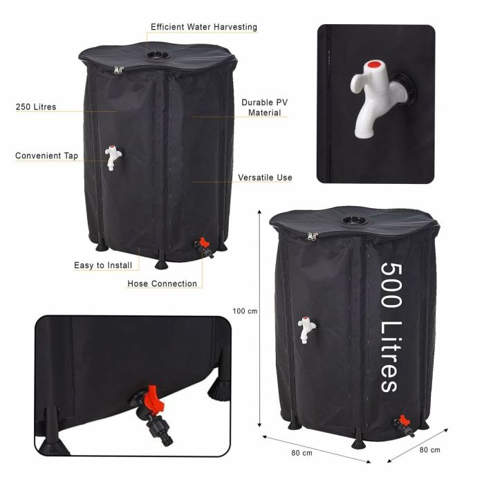 Kit de récupération de pluie Lifetime dw9200220 80 x 100 cm 500 L 3