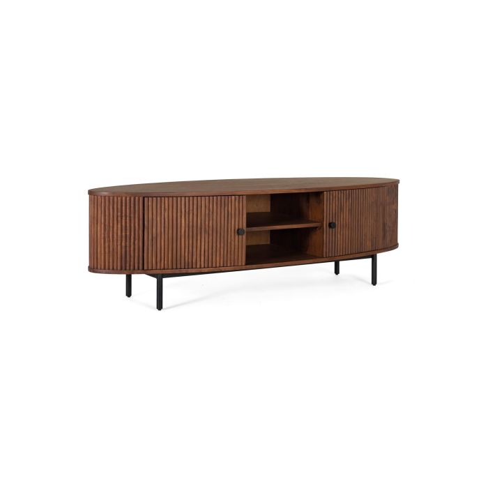 GINER Y COLOMER - Meuble TV en bois d'acacia et métal avec 2 portes, fabrication artisanale - Dimensions: 170 x 48 x 50 cm - Couleur Cerisier 2 GINER Y COLOMER - Meuble TV en bois d'acacia et métal avec 2 portes, fabrication artisanale - Dimensions: 170 x 48 x 50 cm - Couleur Cerisier 2