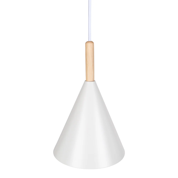 Lampe Suspendue "Madeleine" Métal et Bois, Câble Réglable en Hauteur [SKD-P130-3-B] 3