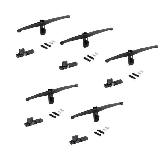 Emuca Lot de consoles pour 5 étagères en bois pour structure Zero, planches non incluses, Zamak, Peint en noir texturé 0 Emuca Lot de consoles pour 5 étagères en bois pour structure Zero, planches non incluses, Zamak, Peint en noir texturé 0