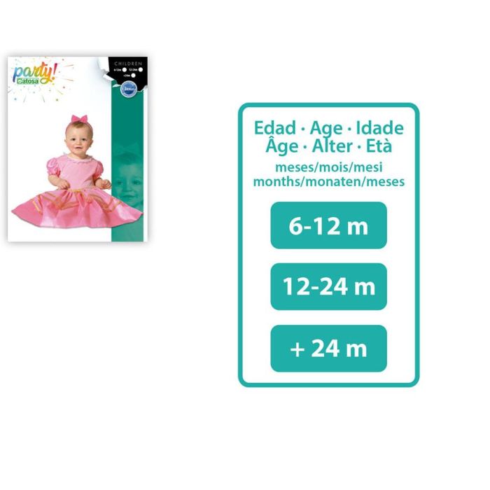 Déguisement Princese Rose pour Bébé Fille 12-24 Mois, Idéal pour Carnaval et Anniversaire - Vêtement Polyester