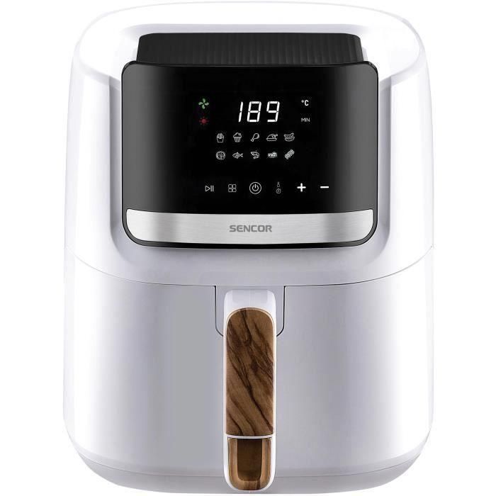 Sencor SFR 6551WH Friteuse sans huile Airfryer 6.5 L 1600 W Blanc - Ecran LED, Minuteur 60 min, 80-200 °C, Panier anti-adhesif