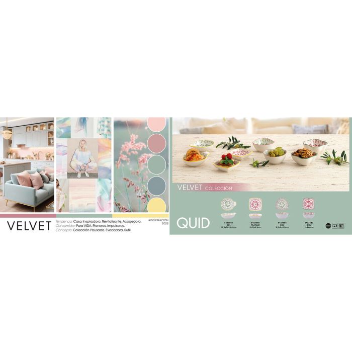 Bol pour Apéritifs Quid Velvet Vert Céramique 11,5 x 10 x 3,8 cm (24 Unités) 3