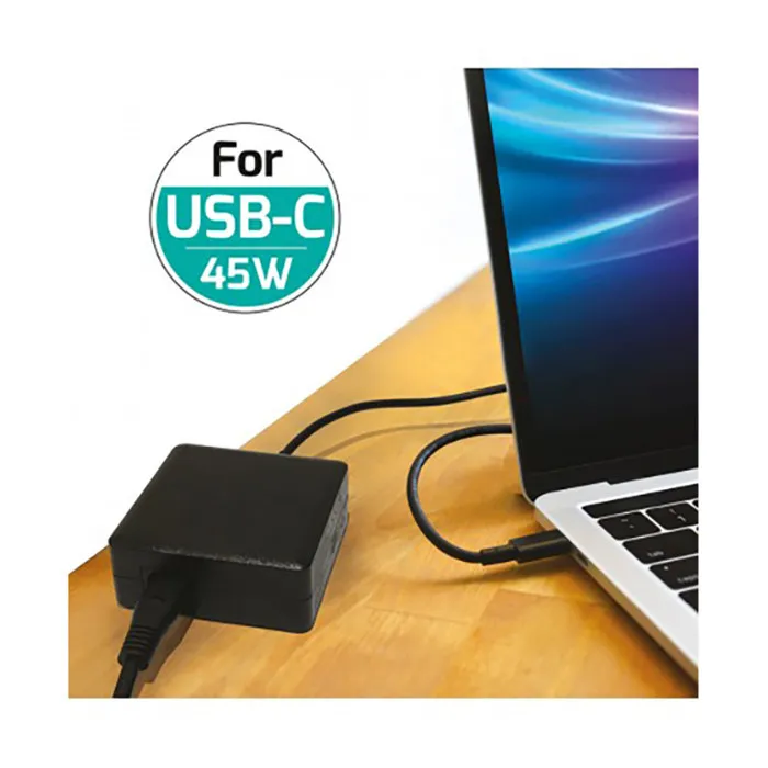 PORT Connect Adaptateur Secteur USB-C 45W (100-240V) - Alimentation pour PC, Mac, Tablette et Smartphone
