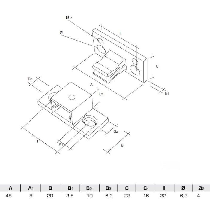 Herraje Teku Para Unión De Paneles Herrajes Alk 1