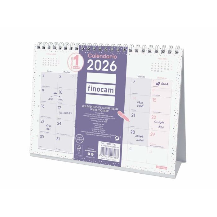 Calendrier de bureau Finocam Multicouleur Papier 21 x 15 cm 0 Calendrier de bureau Finocam Multicouleur Papier 21 x 15 cm 0