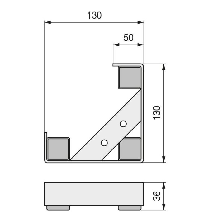 Pata Metalica Cromo Malone H36 130X130 Q&Q 1