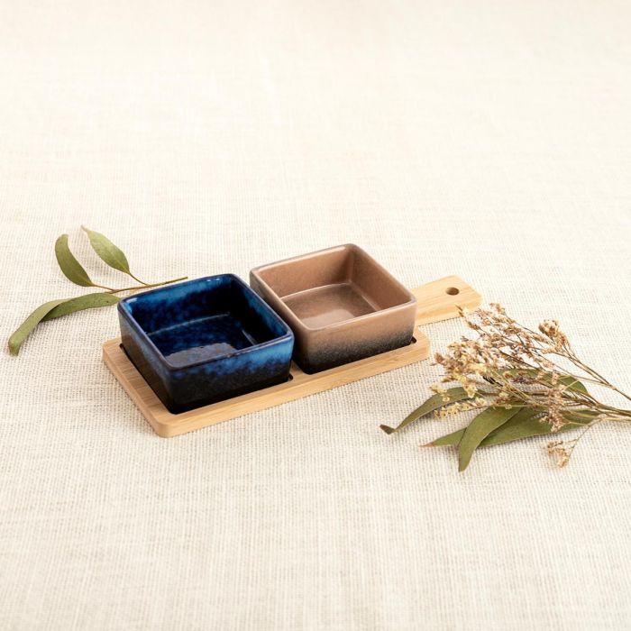 Tabla Aperitivo Bambú Cerámica Moana Bidasoa 25x9,5x4,5 cm 1
